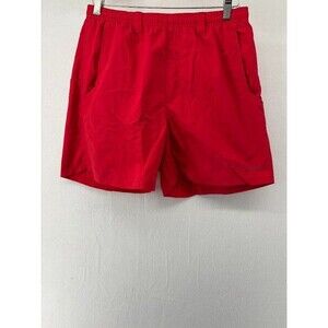 Columbia‎ PFG Backcast 6" Red Omni-Shade Drawstring Hybrid Shorts Men's Large